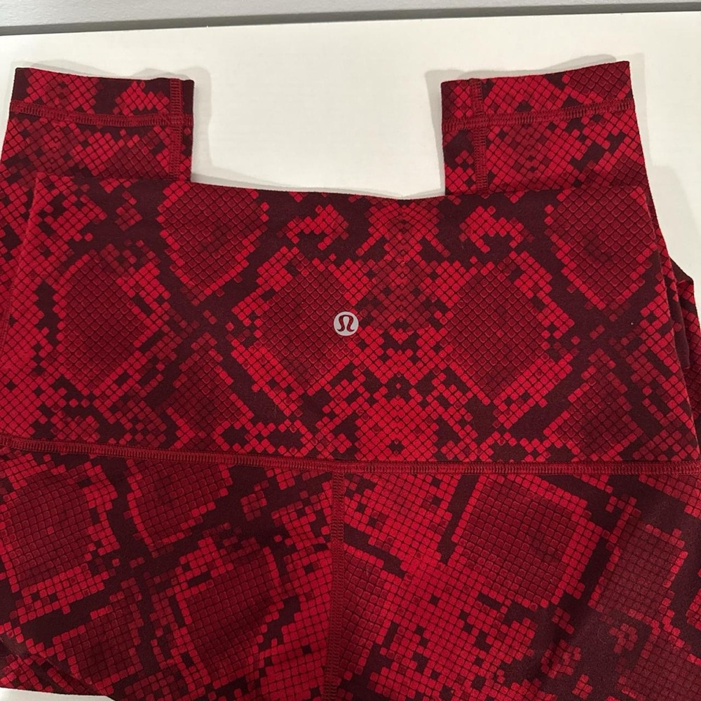 Lululemon Athletica Red Patterned Leggings
